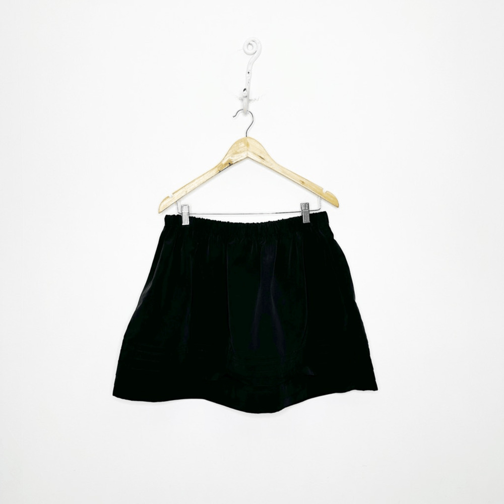 ALEXIS A line Mini SKIRT black pleated classic designer womens size medium M